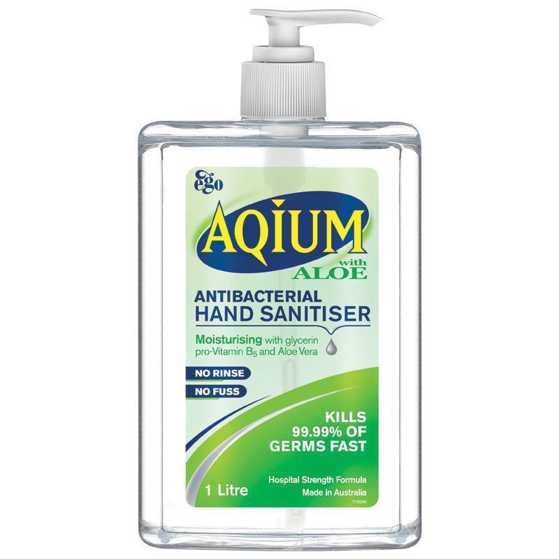 Aqium Antibacterial Hand Sanitiser with Aloe 1L