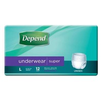 Depend Underwear Super Large Unisex 97-127cm 1450mL Pack of 12's