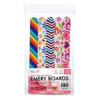 Nail File Emery Boards Double Sided Assorted Designs Pack of 5's