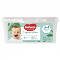 Huggies Unscented Wipes - Pop up Tub 64's