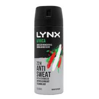  Lynx Deodorant Antiperspirant Africa Squeezed Mandarin & Sandalwood Scent 165mL