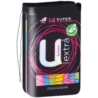 U by Kotex Extra Super Pads with Wings (6x14) Carton of 84's