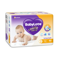 Baby Love Nappies Size 2 Infant 3 - 8KG (2 x 44) 88's