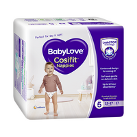 Baby Love Nappies Unisex Size 5 Walker Jumbo Pack 12 - 17KG Pack of 54's