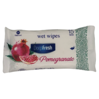 Deep Fresh Wet Wipes Pomegranate Pack of 15