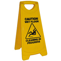 A Frame Cleaning Sign Wet Floor - Yellow