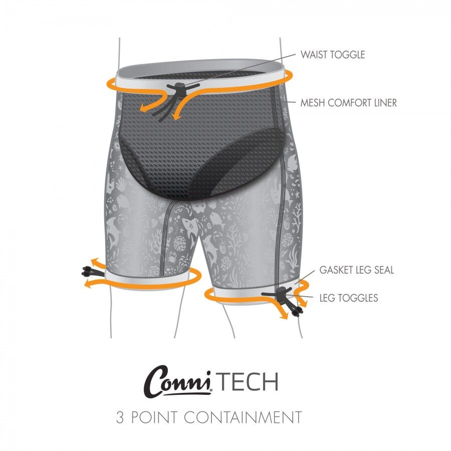 Conni Kids Containment Swim Short Size  8-10 Black