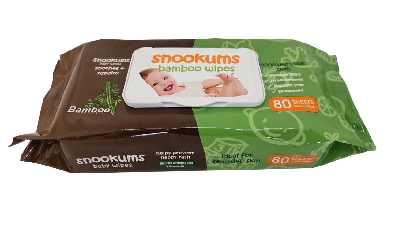 Snookums Bamboo Baby Wipes Pack of 80's