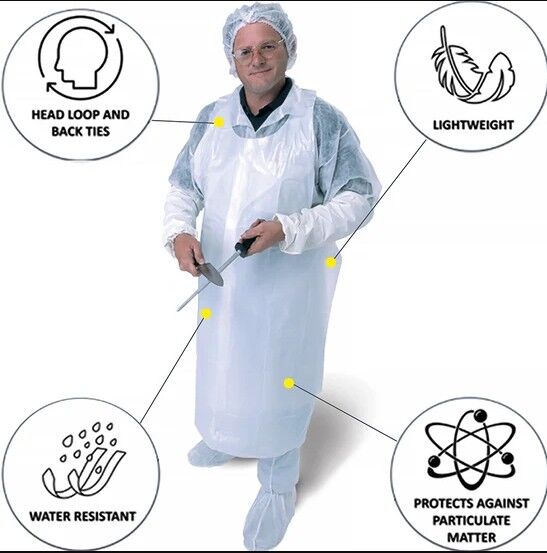 ProVal Disposable Aprons - White 800mm x 1400mm Pack of 50's