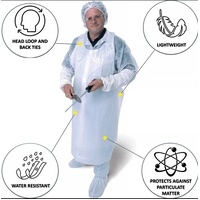 ProVal Disposable Aprons - White 800mm x 1400mm Pack of 50's
