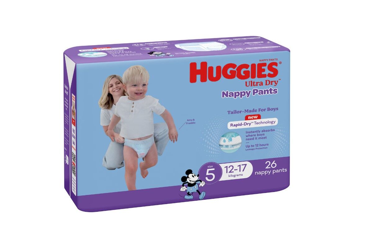 Huggies Ultra-Dry Nappy Pants Size 5 Boy (12-17kg) 26's