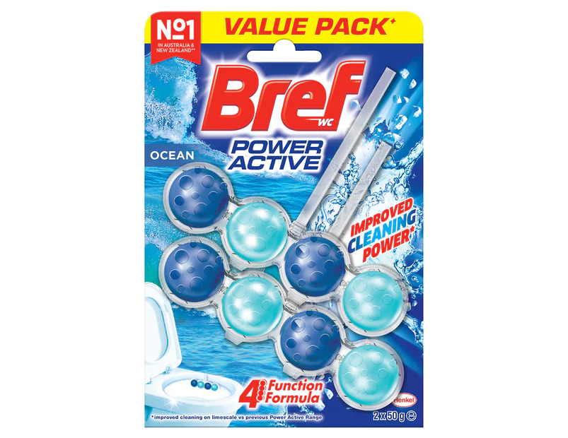 Bref Blue Active Ocean Breeze Rim Block Toilet Cleaner (2x50g)100g