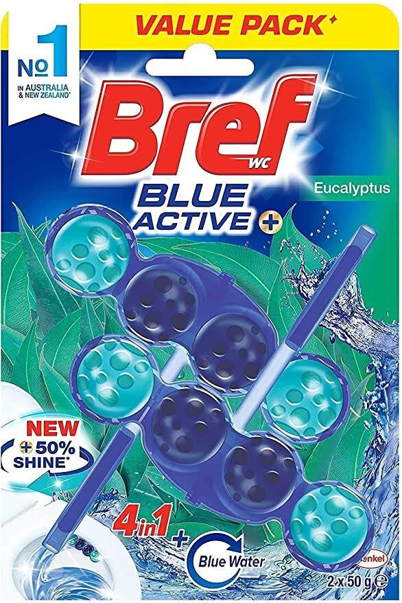 Bref Blue Active Eucalyptus Rim Block Toilet Cleaner (2x50g)100g