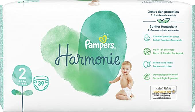 Pampers Harmonie Hypoallergenic Unisex Baby Nappies Diapers Size 2 ( 4-8kg)  117 Pack