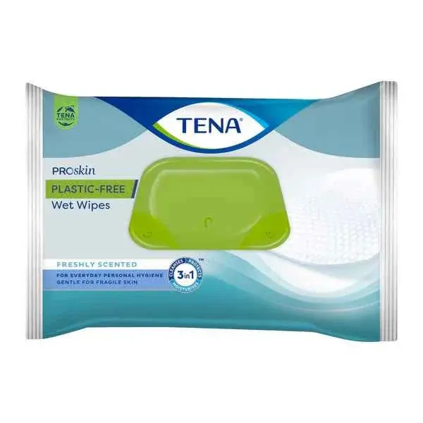 Tena ProSkin Wet Wipes Plastic Free 20 x 30cm Pack of 48's