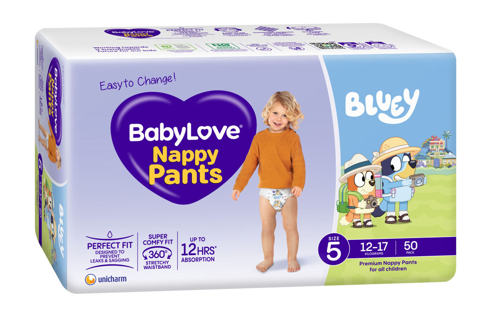 Baby Love Nappy Pants Size 5 Walker 12 - 17KG (2 x 50) 100's
