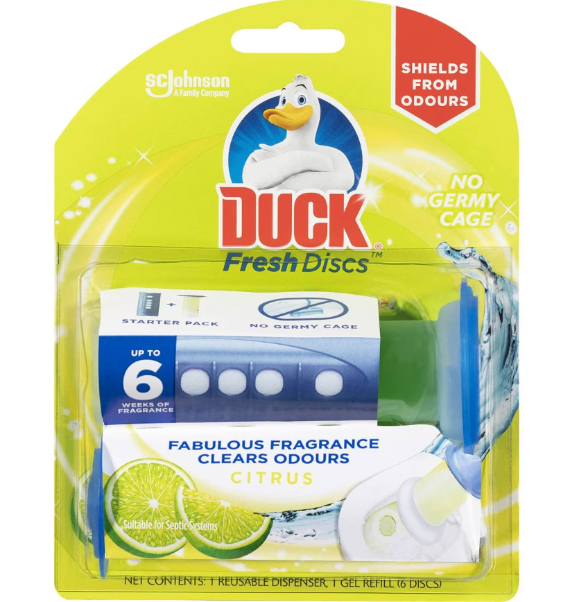 Duck Fresh Discs Lavender Stick On Toilet Cleaner 6 Pack