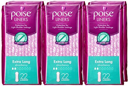 Poise Liners Extra Long Carton 6 x 22's