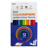 Jasart Colour Sphere Jumbo Colour Pencils HEXAGONAL Shape Pack of 12's
