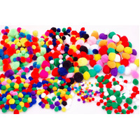 Jasart Assorted Sizes Pom Poms Christmas Glitter Pack of 150