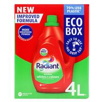 Radiant ECO-BOX Eco-Friendly Liquid Laundry Detergent for Whites or Colours 4L