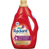 Radiant Advanced+ Cleans & Softens 5- In-1 Laundry Liquid Detergent Fresh Cherry Blossom 1.8L