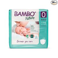 Bambo Nature Nappies Size 0 XXS 1-3KG (6x 24) Carton of 144