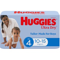 Huggies Ultra Dry Nappies Boys Size 4 (10-15kg) 72's