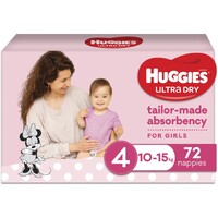 Huggies Ultra Dry Jumbo Nappies Limited Edition Size 4 Toddler Girl (10-15kg) Carton of 72's