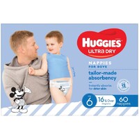 Huggies Ultra Dry Nappies Boys Limited Edition Junior Size 6 (16+kg) Carton of 60's