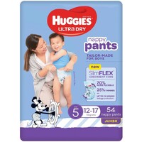 Huggies Ultra Dry Nappy Pants Boy Limited Edition Walker Size 5 (12-17kg) Pack of 54's