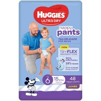 Huggies Ultra Dry Nappy Pants Boy Limited Edition Junior Size 6 (15kg+) Pack of 48's