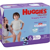 Huggies Ultra-Dry Nappy Pants Size 6 Boy (15kg+) 24's