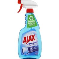 Ajax Spray'n'Wipe Triple Action Glass Spray 500mL