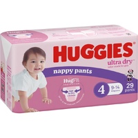 Huggies Ultra Dry Nappy Pants Size 4 Girl 9-14kg (3x29) 87's 