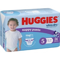 Huggies Ultra Dry Nappy Pants Size 5 Boy 12-17kg (3x26) 78's 