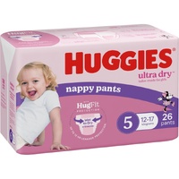 Huggies Ultra Dry Nappy Pants Size 5 Girl 12-17kg (3x26) 78's 