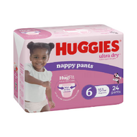 Huggies Ultra Dry Nappy Pants Size 6 Girl 15kg and over (3x24) 72's