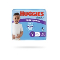 Huggies Ultra Dry Nappy Pants Size 7 Boy  17kg & Over Pack of 22's