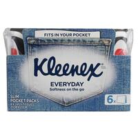 Kleenex Slim Pocket Tissues Pack of 6