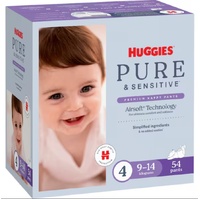 Huggies Pure & Sensitive Nappy Pants Size 4 (9-14kg) Carton of 54's