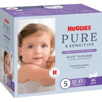Huggies Pure & Sensitive Nappy Pants Size 5 (12-17kg) Carton of 46's