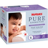 Huggies Pure & Sensitive Nappy Pants Size 6 (15+kg) Carton of 40's