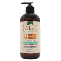 Akin Fragrance Free Mild & Gentle Body & Hand Wash 500mL