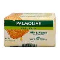 Palmolive Soap Bars Naturals Milk & Honey Moisture 90g Pack of 4's