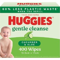 Huggies Wipes Gentle Cleanse Cucumber & Aloe Mega Pack 400's