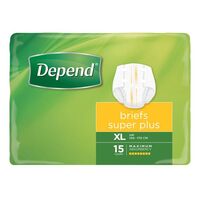 Depend Brief Super Plus Extra Large 140-175cm 3100ml (4x15) Carton of 60's