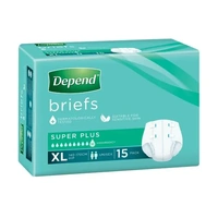 Depend Brief Super Plus Extra Large 140-175cm 4300mL Pack of 15