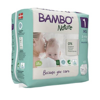 Bambo Nature Nappies Size 1 XS 2 - 4KG (6 x 22) 132's