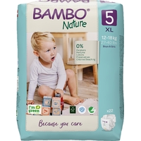 Bambo Nature Nappies Size 5 XL 12 - 18KG (6 x 22) 132's